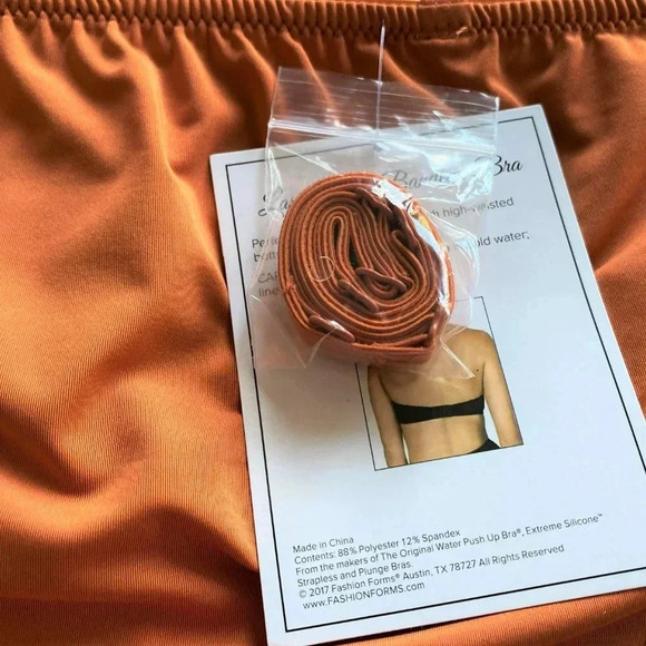 Fashion Forms Laser Cut Bandeau Bra Rust brown shade Size S - Picture 3 of 5
